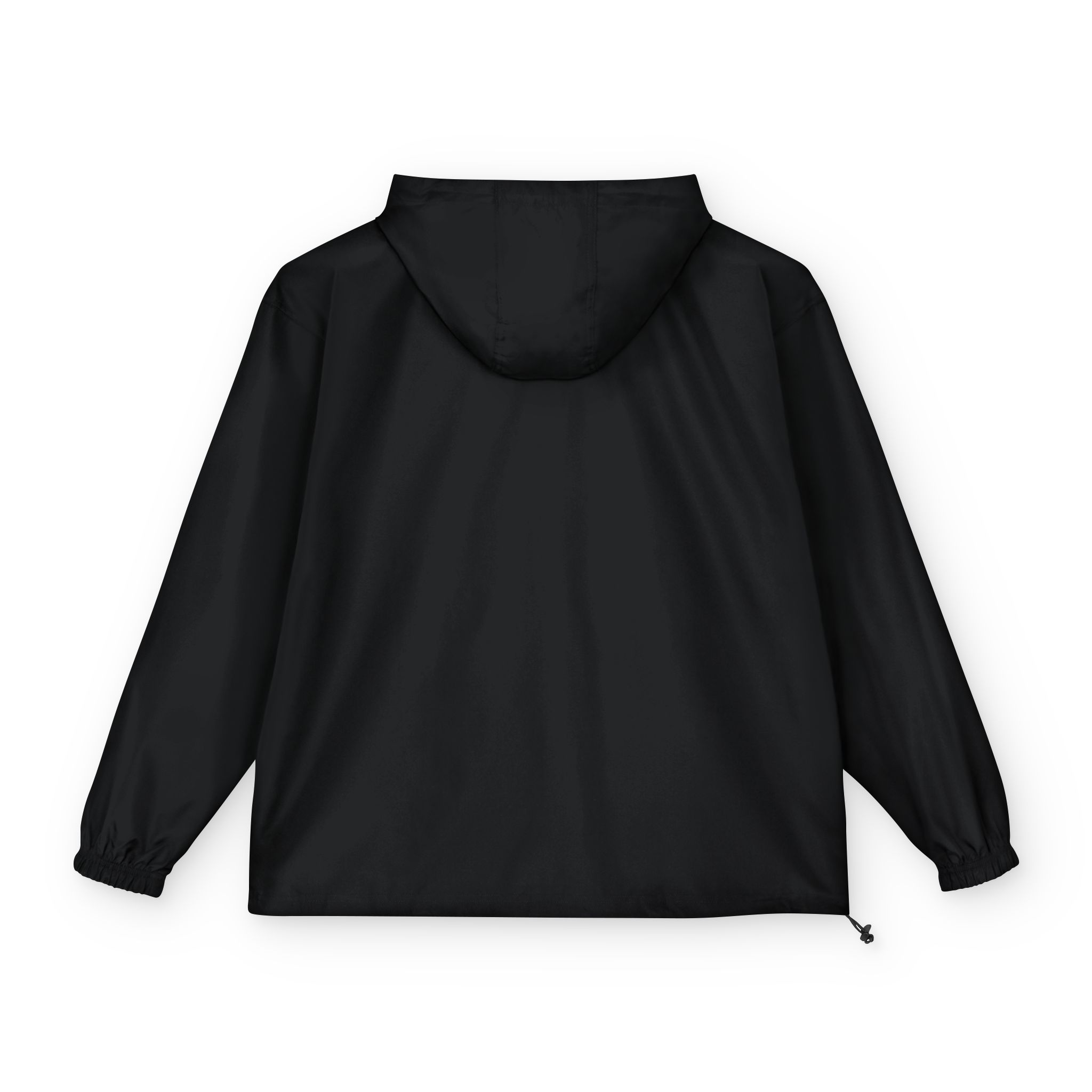 Black Packable Anorak Jacket — Small White Floral Chest Graphic – Image 2