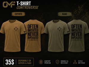 T-Shirt Controverse - Often Imitated Never Duplicated - Coyote , Kaki